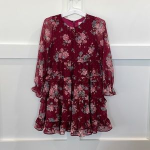 Rachel Parcell Burgundy Floral Dress